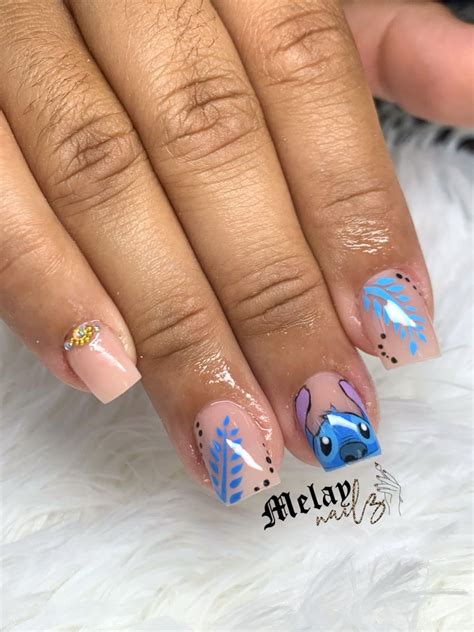 stitch acrylic nails|stitch acrylic nails short.